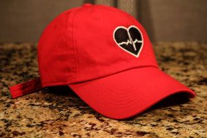 Distressed Red Dad Hat w/ Black Logo